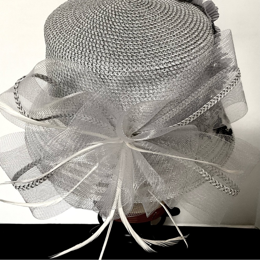 August Hat Company Silver Metallic Women's Bucket Hat w/ Appliqué Detailing - Picture 10 of 16
